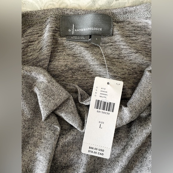 Anthropologie Off-the-Shoulder Silver Top - Picture 4 of 5